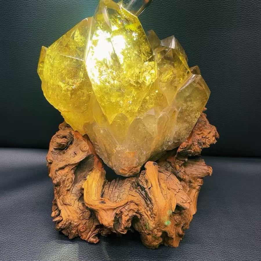 5A 3270G  Sparkling Citrine Cluster Large Ornament