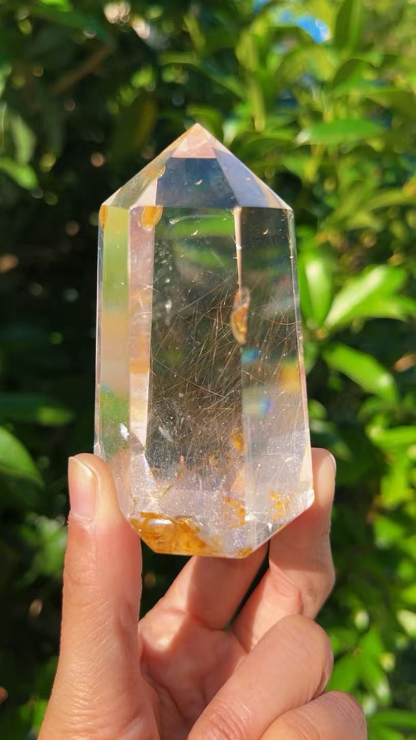 5A 230G   Natural  Crystal  Rutilated Quartz Golden healer