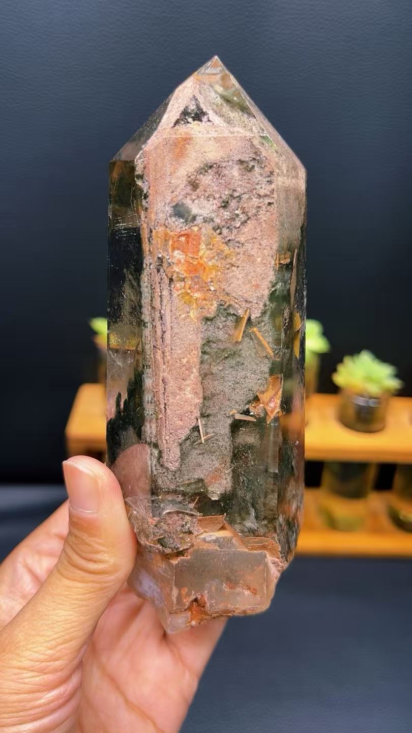 5A  590G   Natural Garden Quartz Pink phantom Quartz