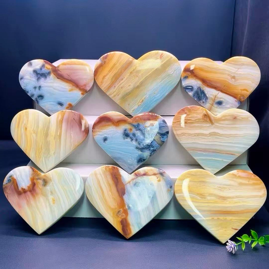 5A 550G  Caribbean Blue Calcite Heart