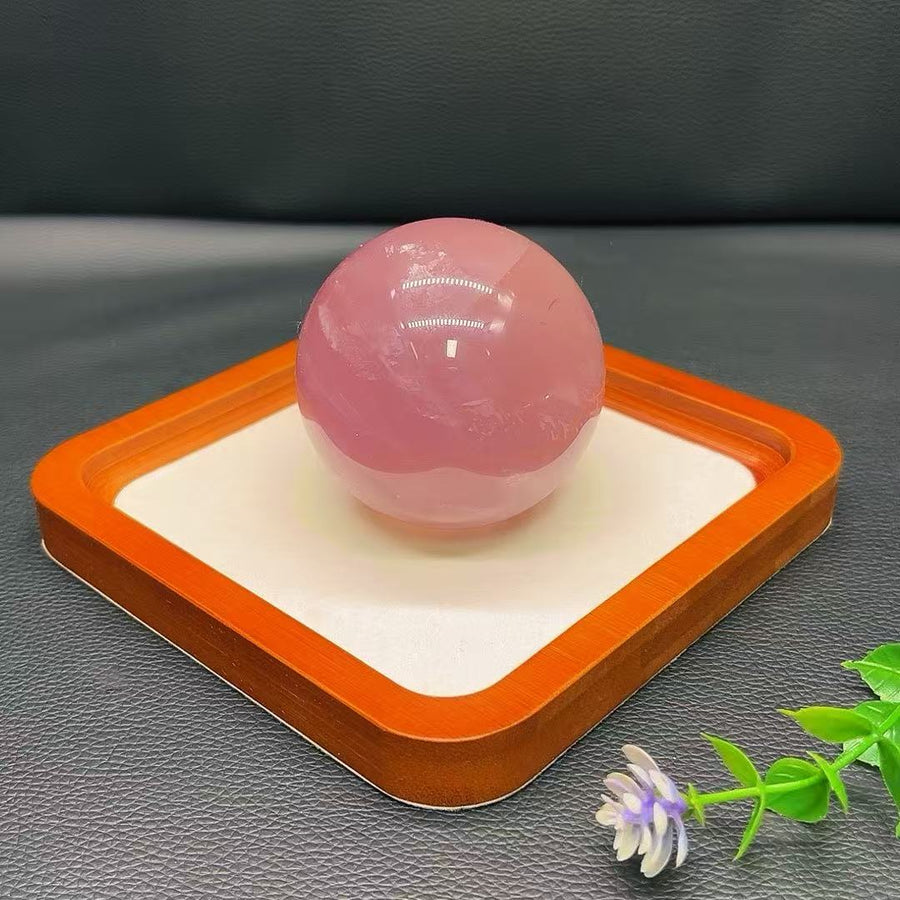 5A 400G  Delicate Glittery Pink Crystal Sphere