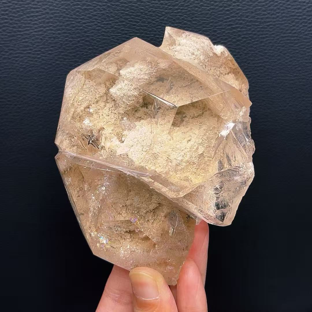 5A 450G    Natural White Phantom Quartz Cluster Ornament