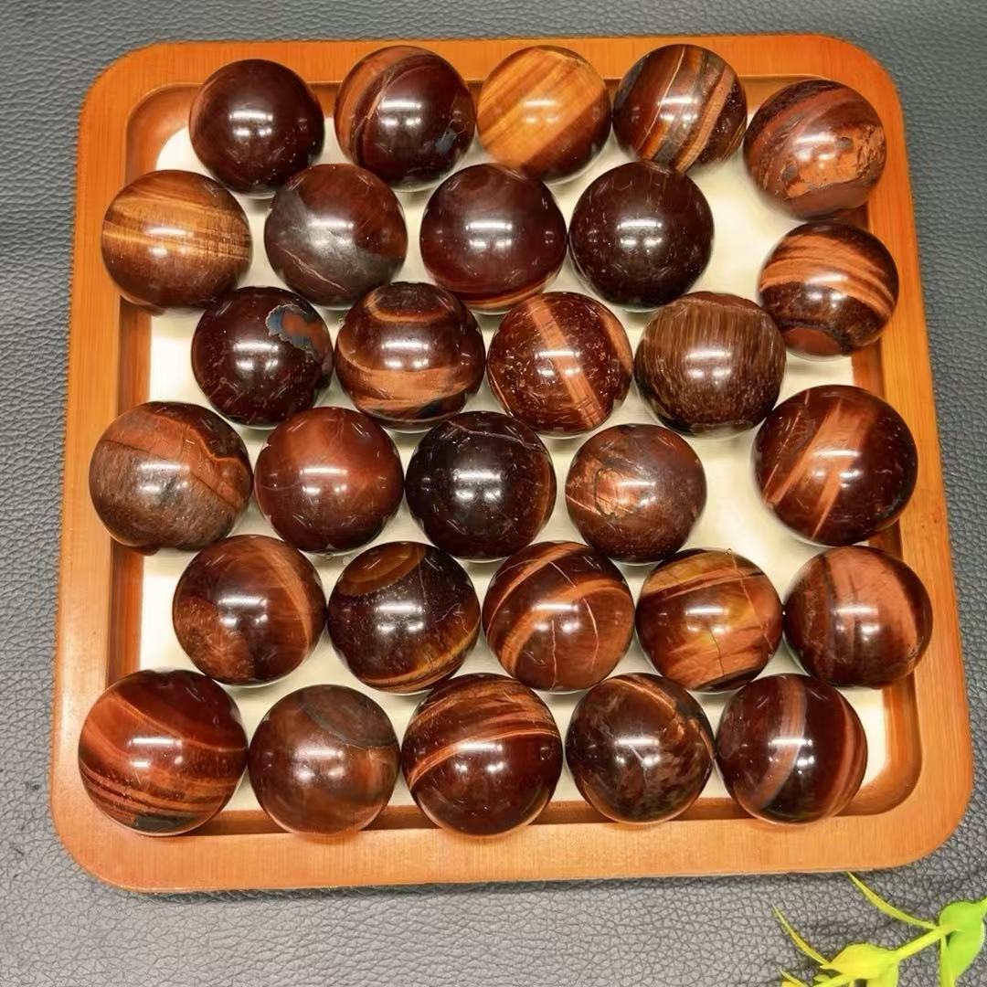 5A 35G    Natural  Red  Tiger's eye Sphere