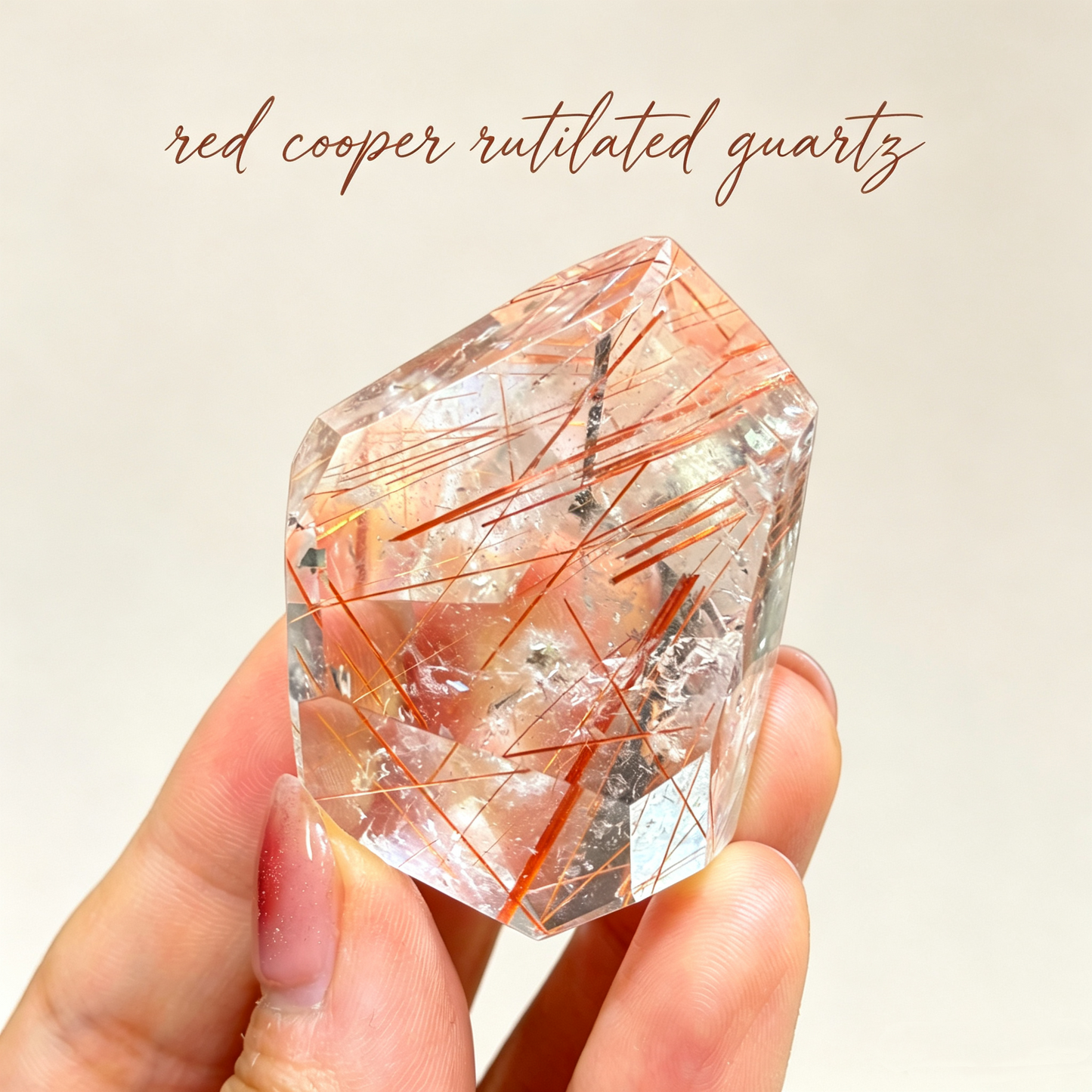 50g AAA Natural GOLDEN Copper Rutile Quartz Freeform Rutilated Quartz Crystal Specimen