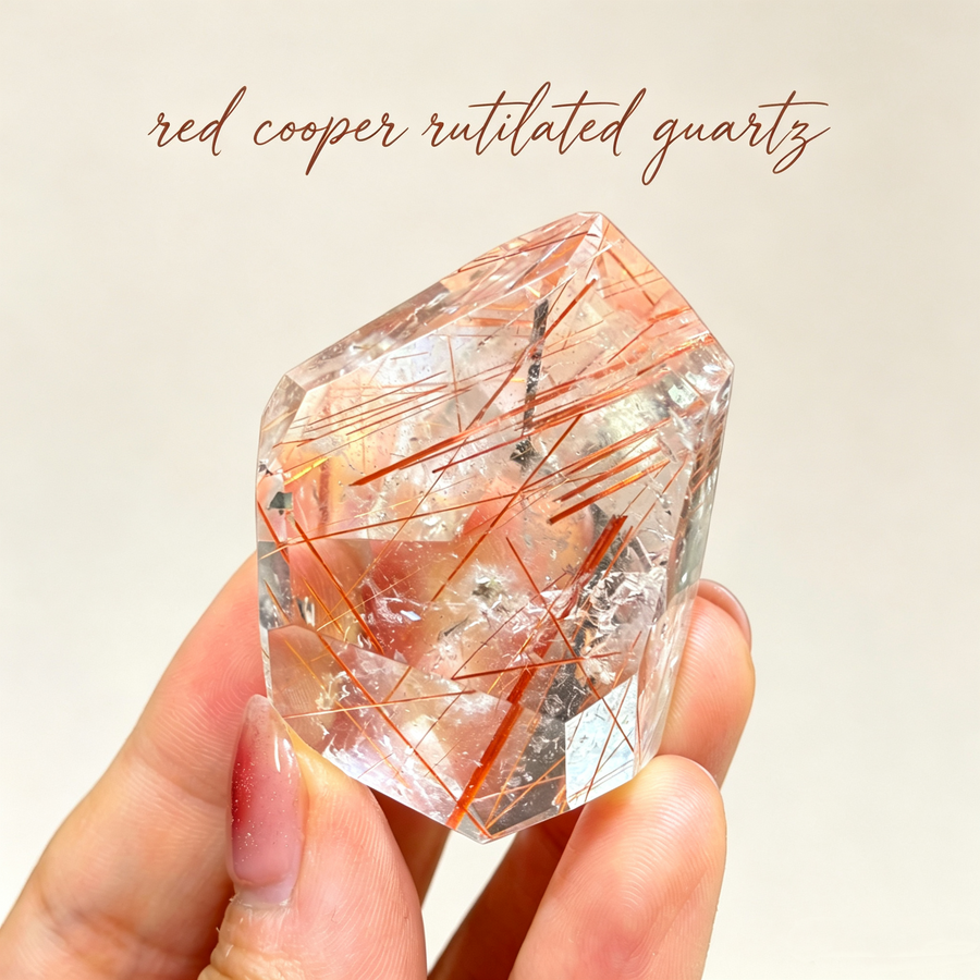 50g AAA Natural GOLDEN Copper Rutile Quartz Freeform Rutilated Quartz Crystal Specimen