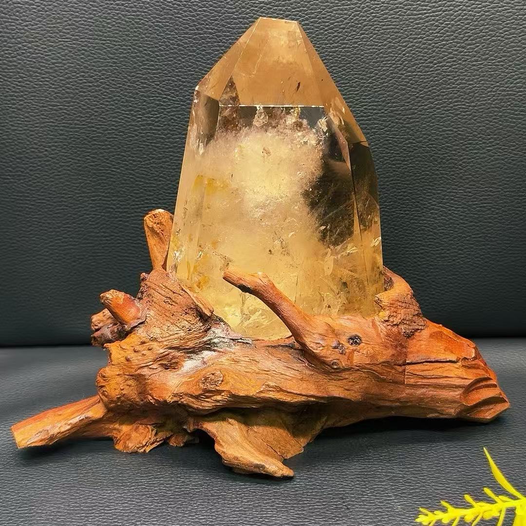 5A1180G   Golden Citrine Decor with Natural Central Flocculent Inclusion