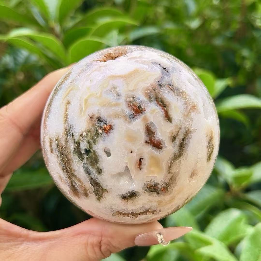 5A300G   Vivid Veined Eight-gen Ocean Jasper Orb
