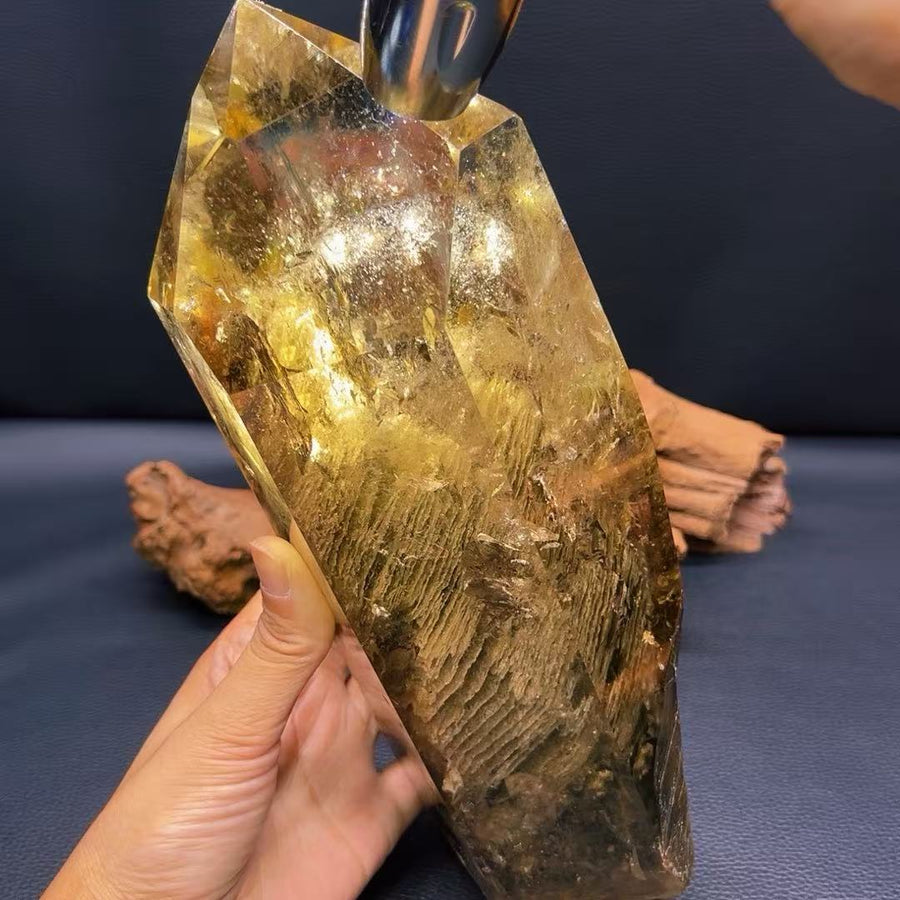 5A 2000G  Smoky Quartz Hidden Landscape Crystal Pillar Ornamen