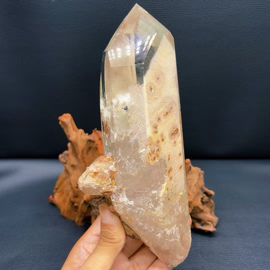 5A 1240G  Green Phantom Hidden Landscape Crystal Pillar