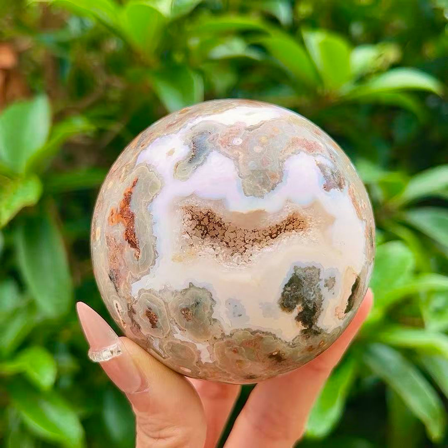 5A300G   Vivid Veined Eight-gen Ocean Jasper Orb
