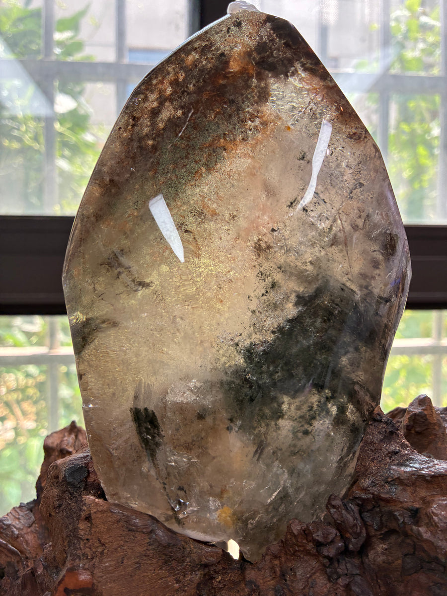 5A1820G Natural Brazil green garden Sparkly Clear Multi-Color darden Quartz freeform