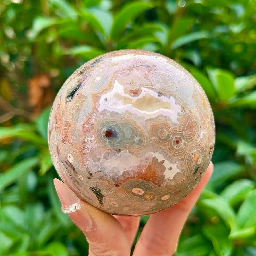5A300G   Vivid Veined Eight-gen Ocean Jasper Orb