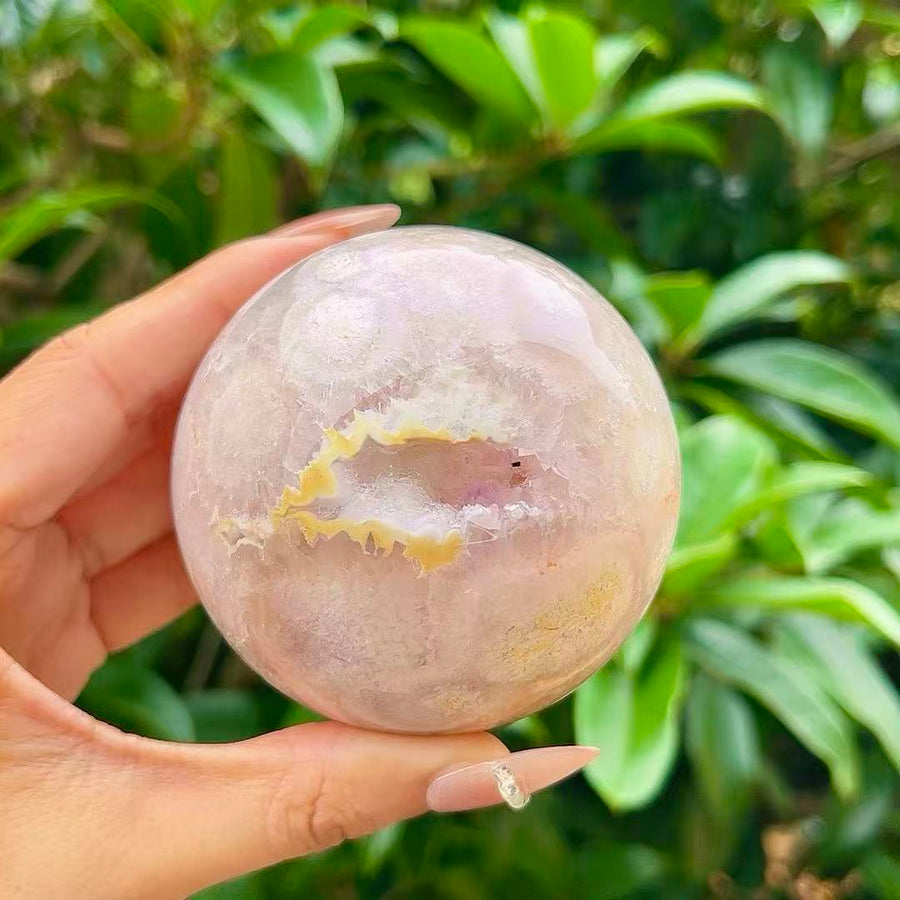 5A 400G  Cherry Blossom Agate Sphere