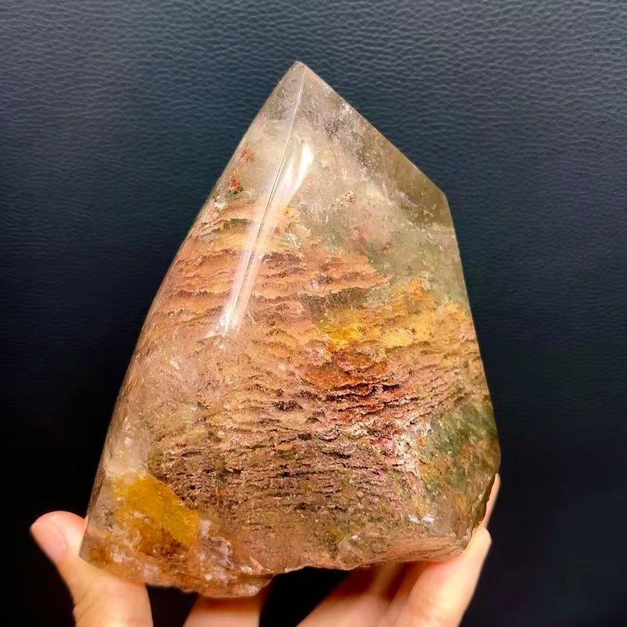 5A1500G  Irregular Multicolor Phantom Quartz Ornament