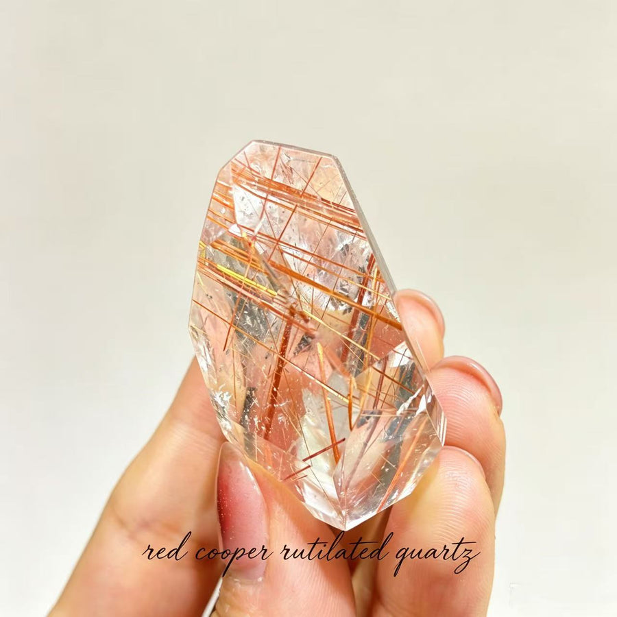 50g AAA Natural GOLDEN Copper Rutile Quartz Freeform Rutilated Quartz Crystal Specimen