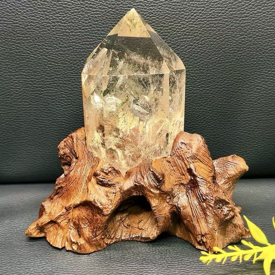5A600G  Transparent Green Phantom Point with Natural Liquid Inclusion & Crystal-in-Crystal