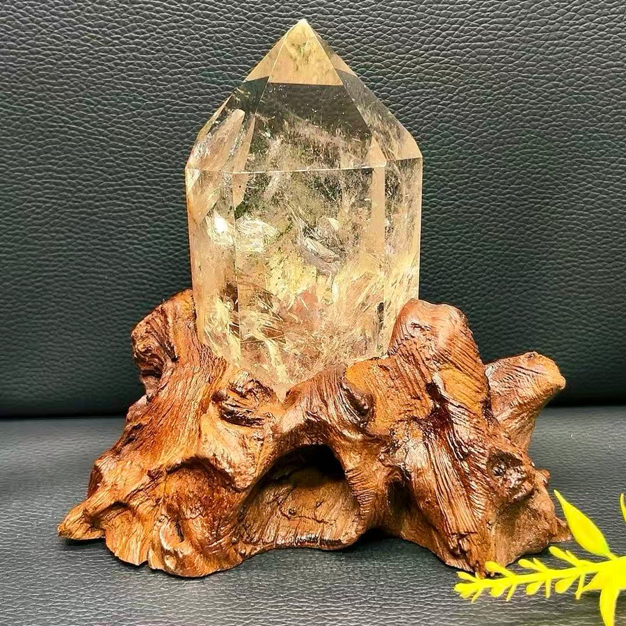 5A600G  Transparent Green Phantom Point with Natural Liquid Inclusion & Crystal-in-Crystal