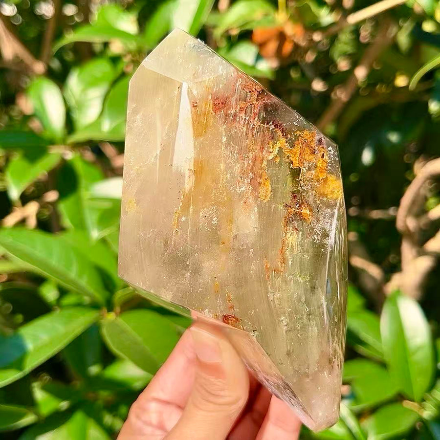 5A 270G  Freeform Natural Green Phantom Quartz Decor Ornament