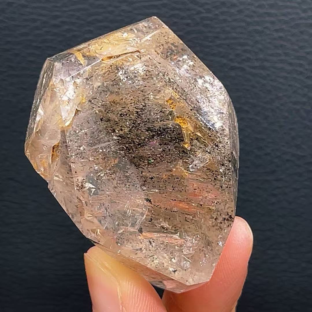 5A80G    Rare freeform specimen of black tourmaline & clear quartz