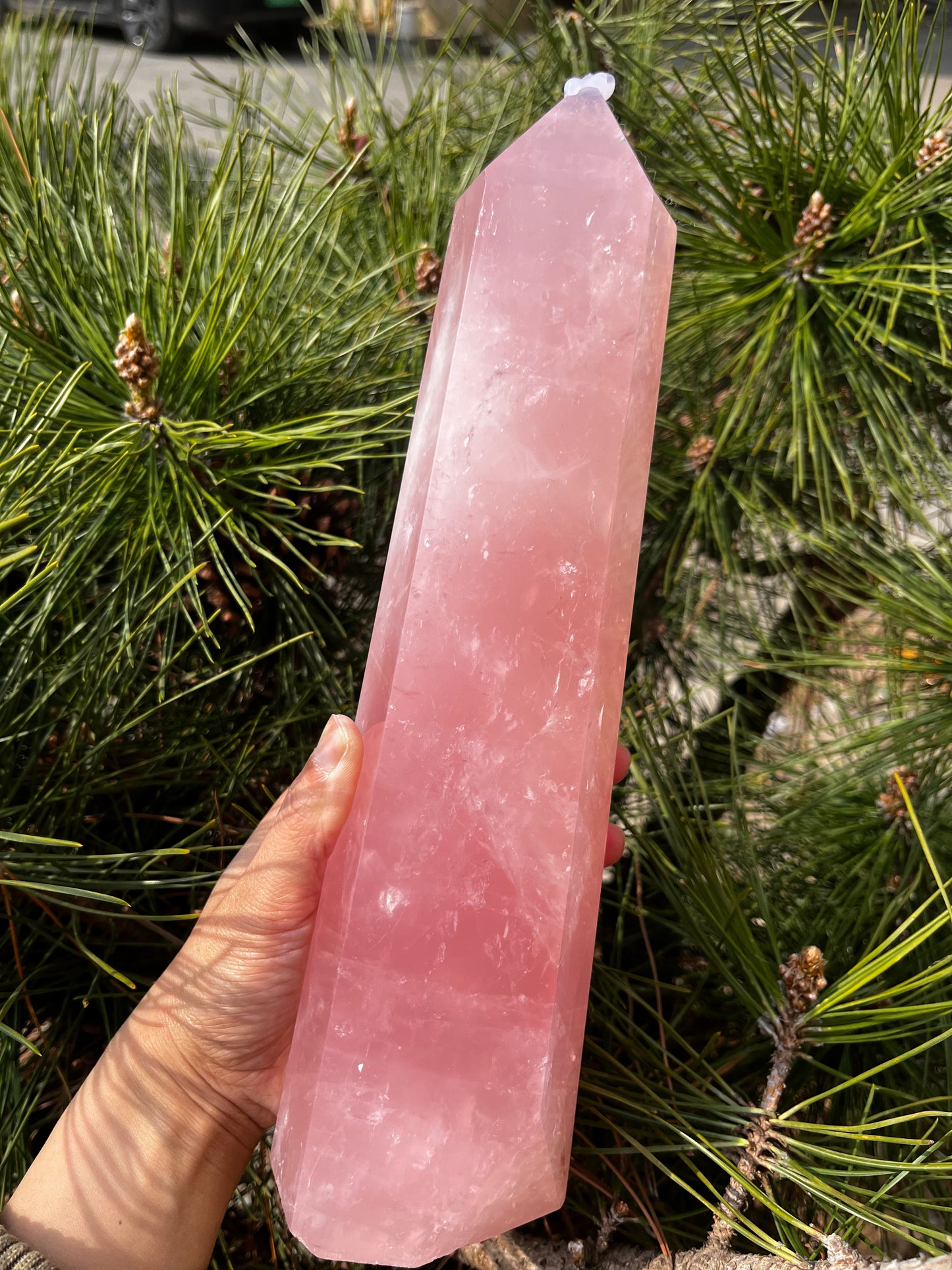 5A 2690G   Natural Rose Quartz Column