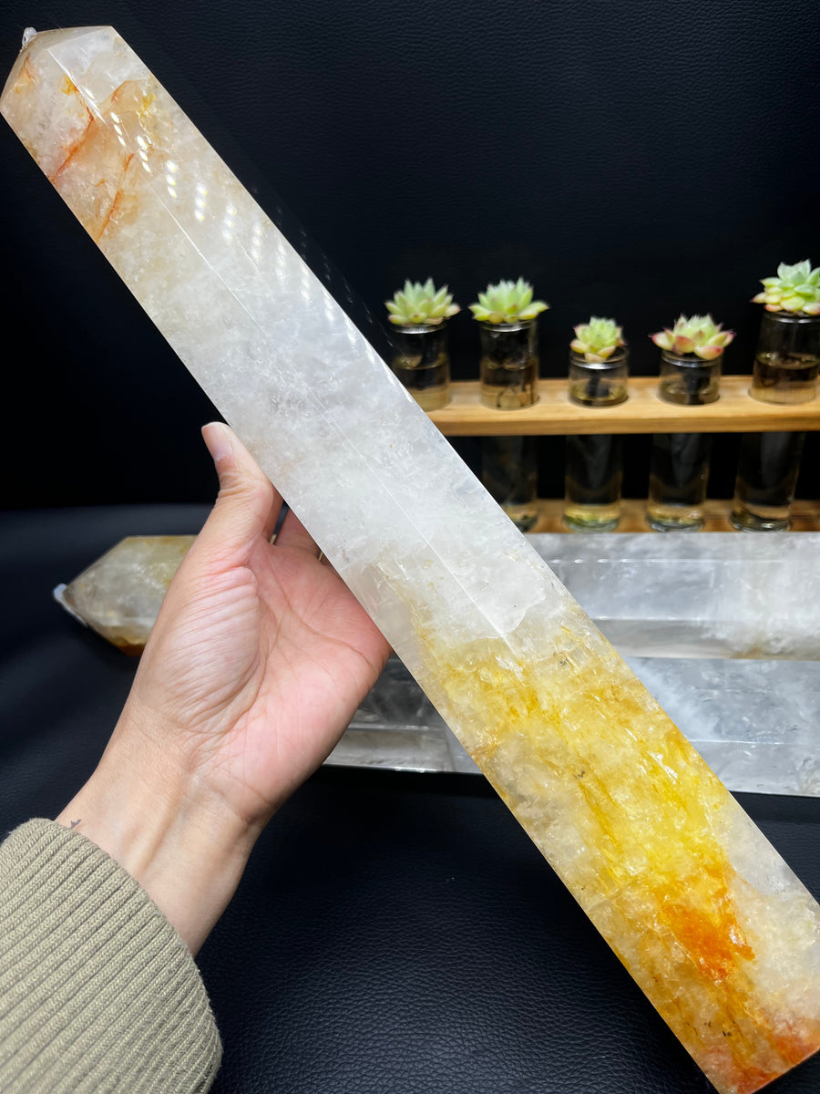 5A 2240G   Super transparent red-yellow healing crystal big column