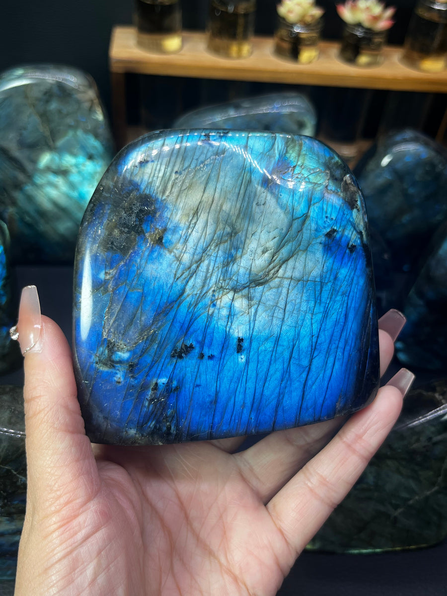 5A140G  Stunning Rainbow Flash Polished Natural Freeform Labradorite Decor