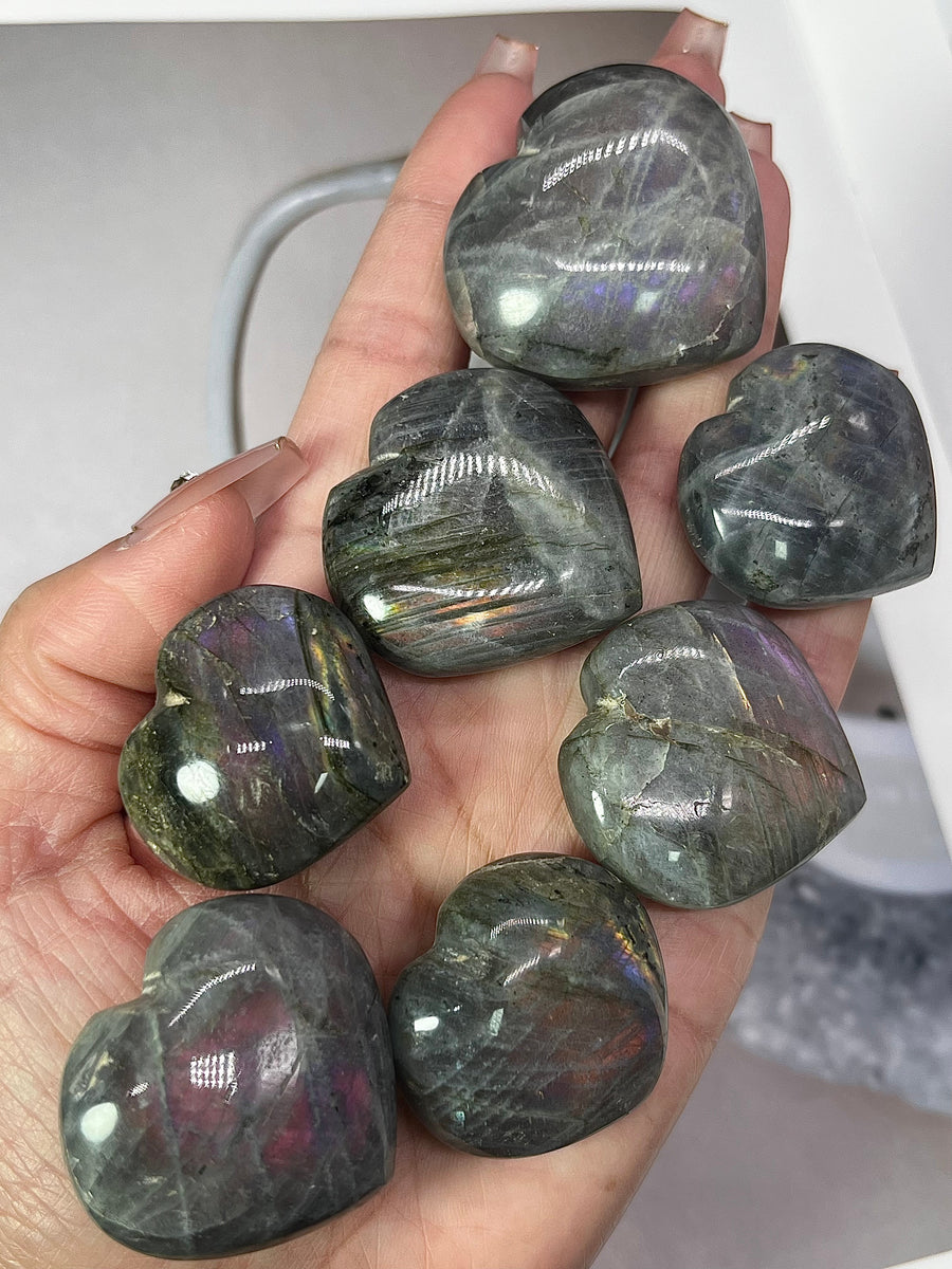 5AG   Multi-Color Labradorite heart/ teardrop/ round /leaf shape carving jewerly