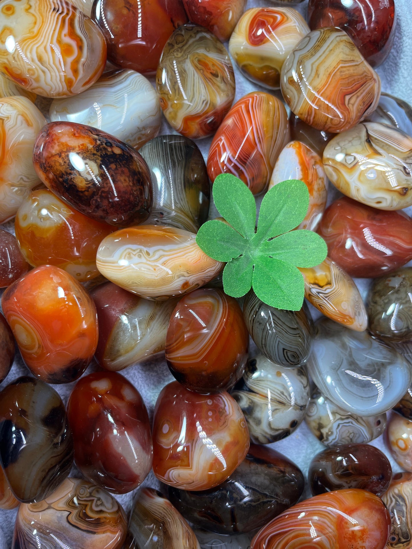 5A70G   Premium Natural Silk Agate Pocket Palm Stone