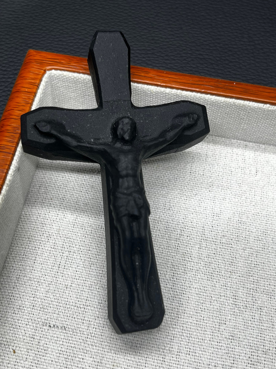 5A200G  Polished Natural Black Obsidian alice movie cat kitty carving / god jesus carving