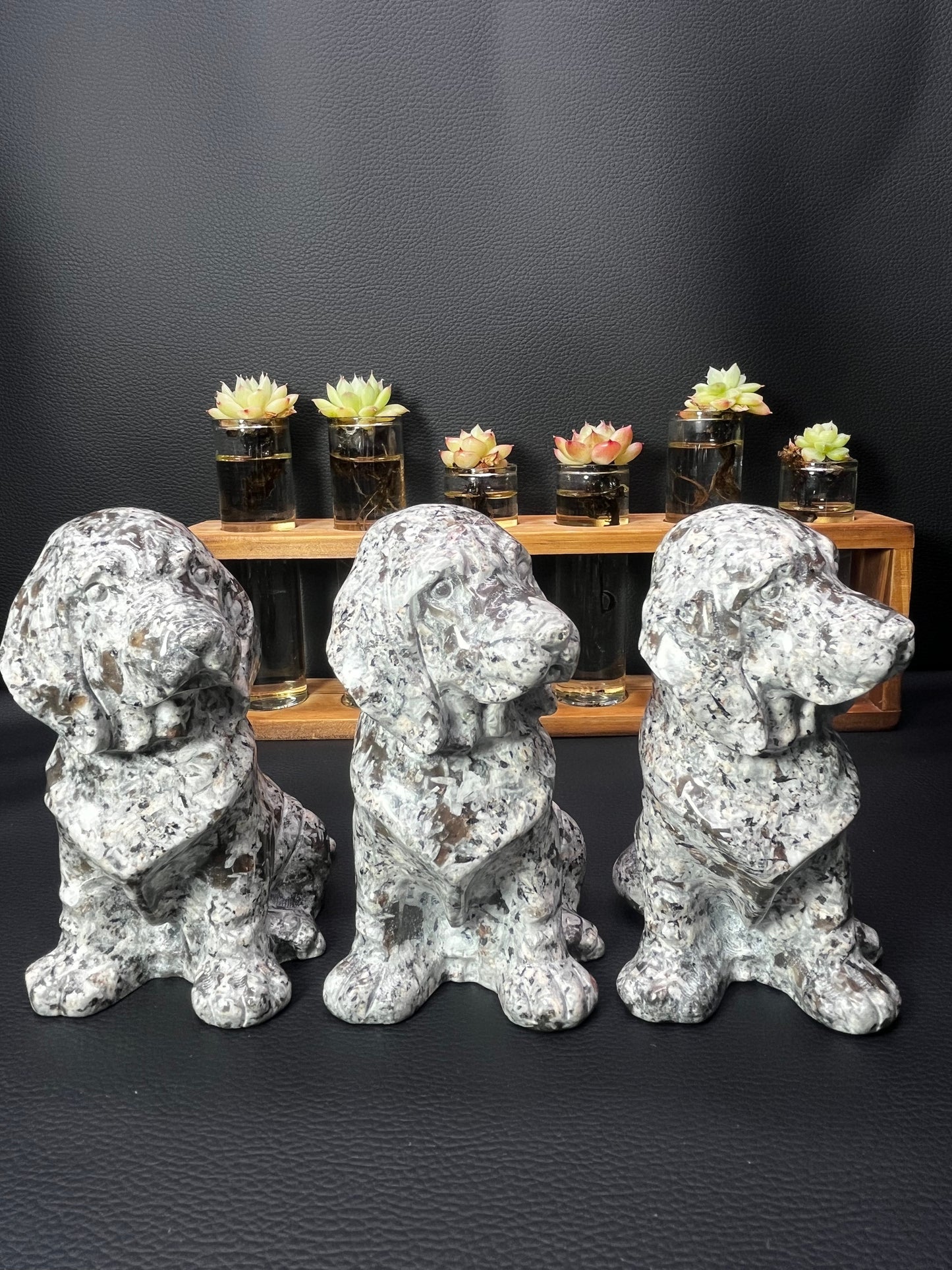 5A480G  Premium Volcanic Stone Dog Carving