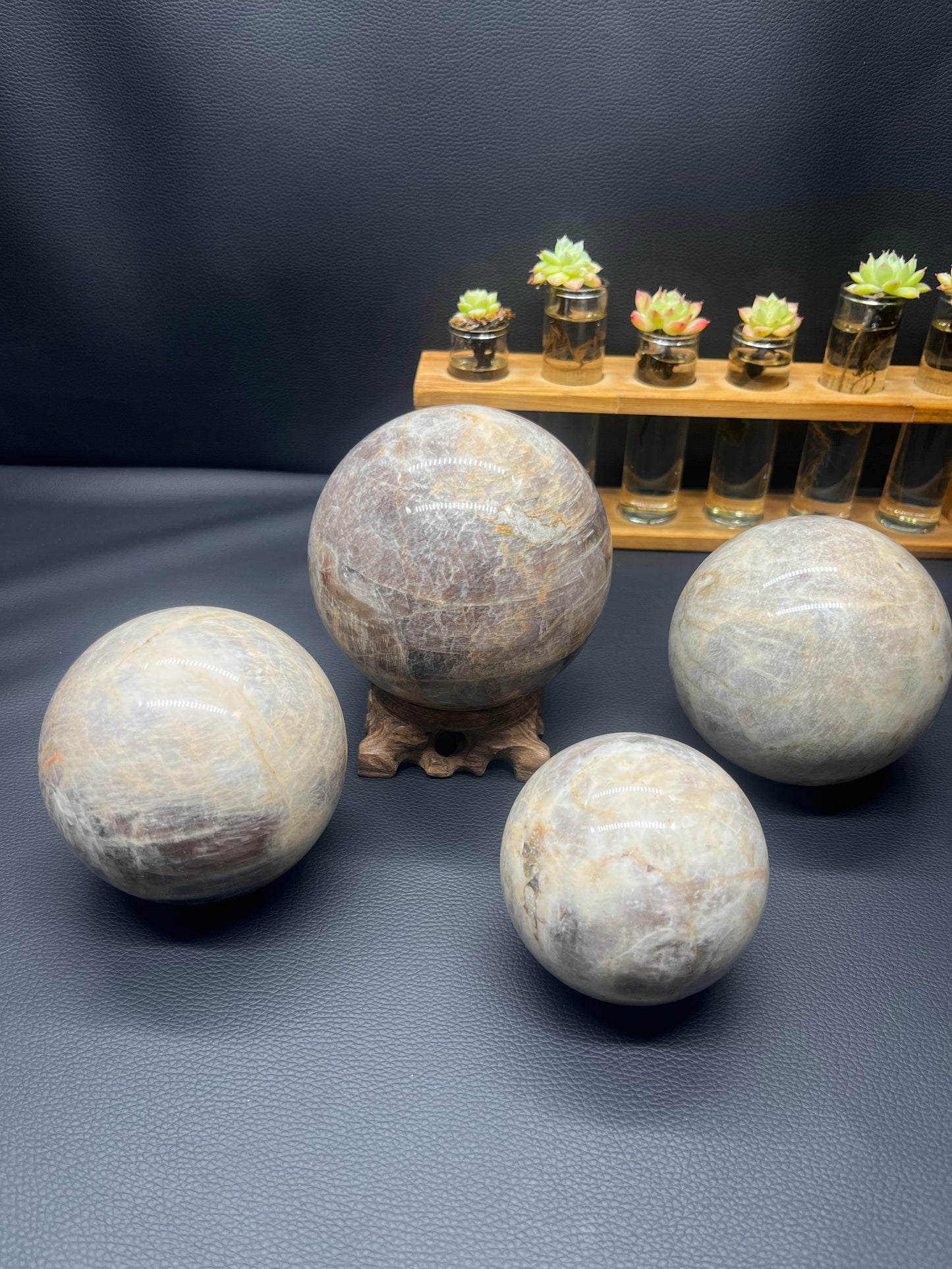5A600G   Premium Labradorite & Moonstone Sphere