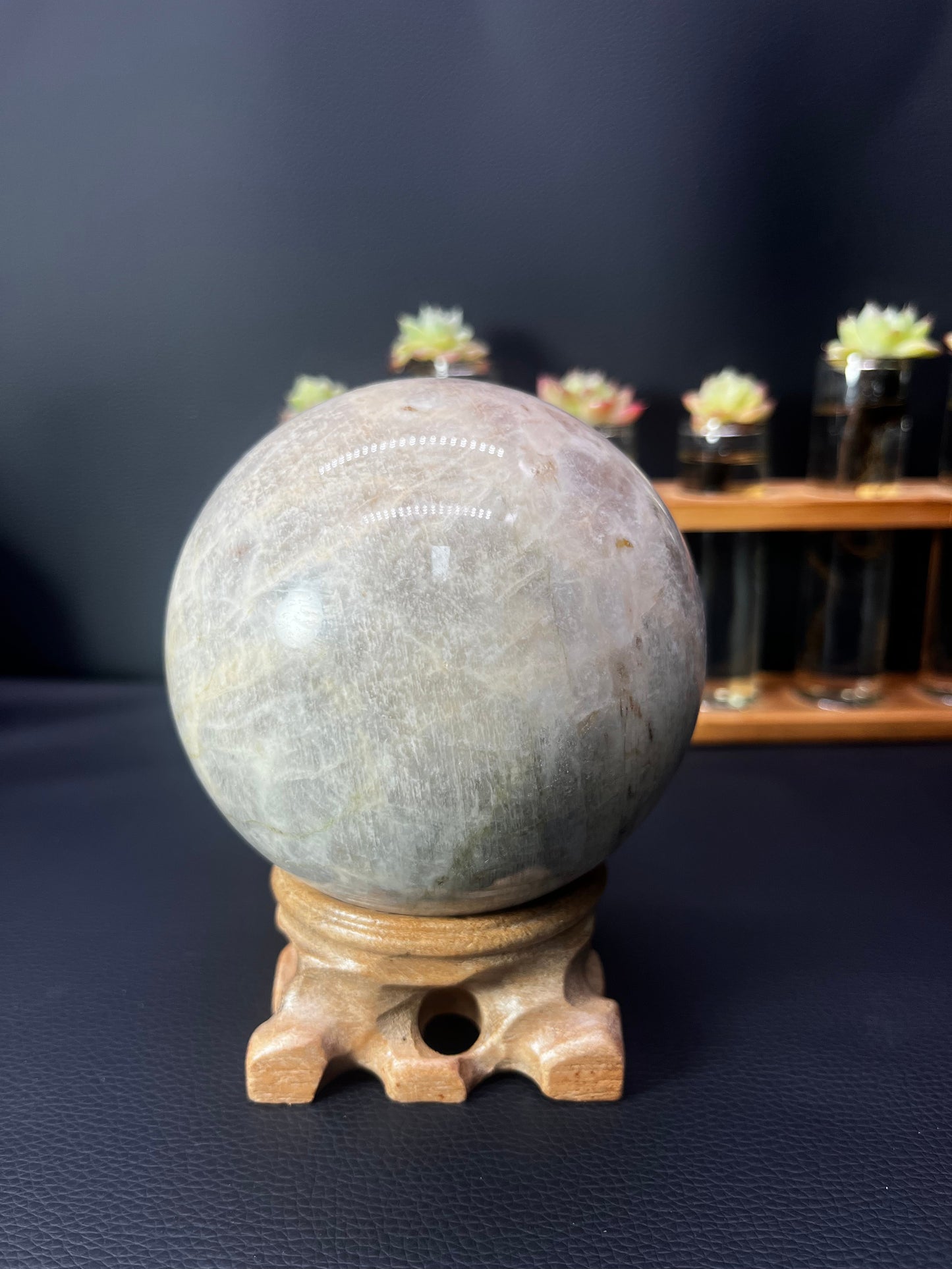 5A600G   Premium Labradorite & Moonstone Sphere
