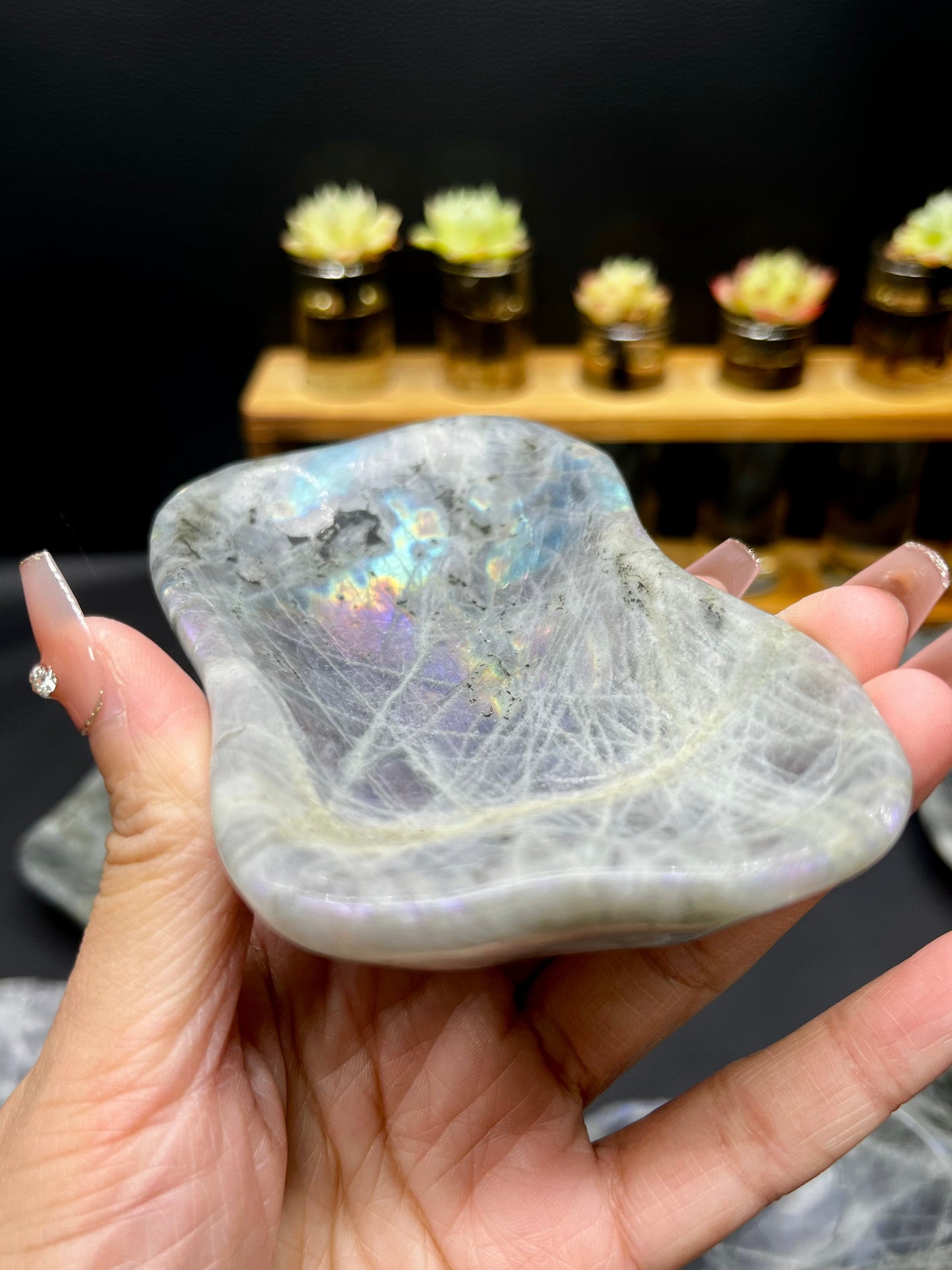 5A240G  Premium Purple Flash Labradorite Bowl