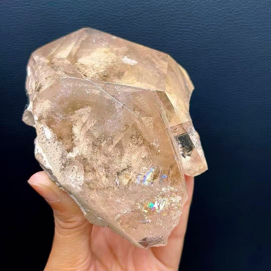 5A 450G    Natural White Phantom Quartz Cluster Ornament