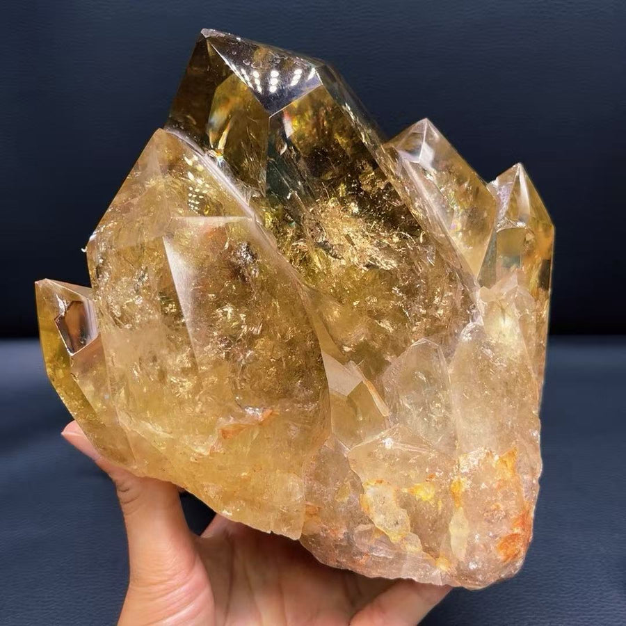 5A 3270G  Sparkling Citrine Cluster Large Ornament