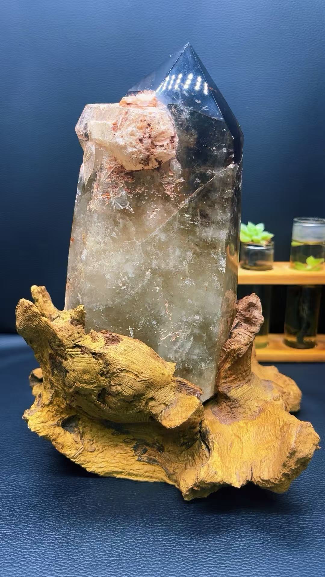 5A 2320G  Rainbow Citrine Large Pillar Ornament