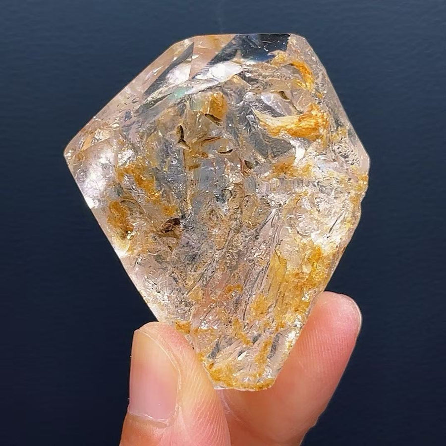 5A80G    Rare freeform specimen of black tourmaline & clear quartz