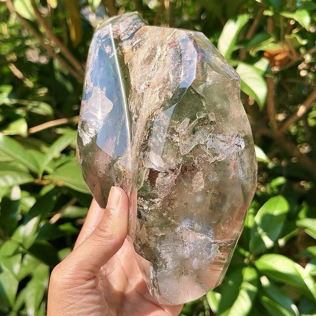 5A 1820G   Multi-color Phantom Quartz Crystal Point Ornament