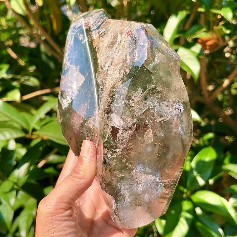 5A 1820G   Multi-color Phantom Quartz Crystal Point Ornament