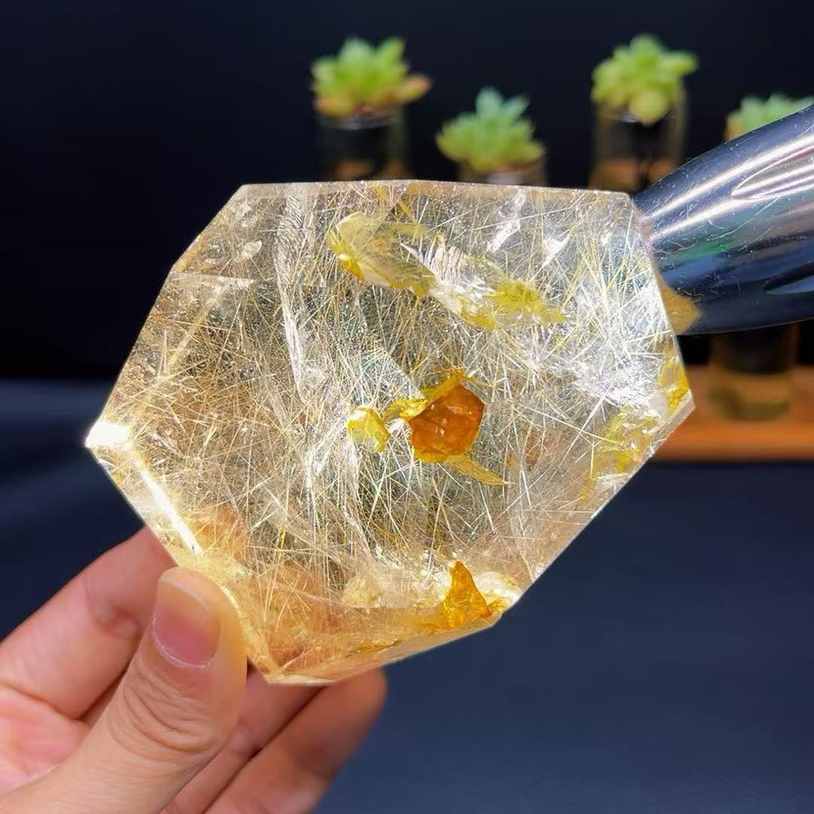 5A 590G   Rutilated Quartz Irregular Crystal Ornament
