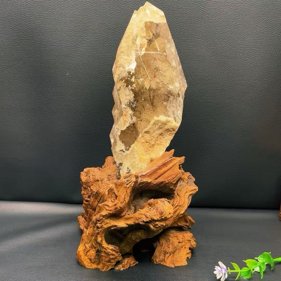 5A 2600G  Irregular Crystal Ornaments, White Phantom & Smoky Quartz