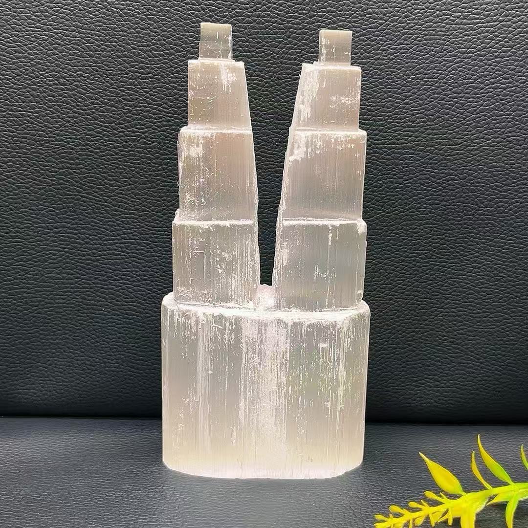 5A      Premium Natural Selenite Healing Stone Ornament