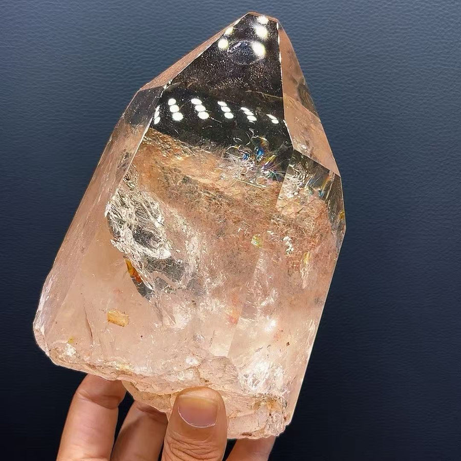 5A 1420G  Iridescent Flash Rainbow Crystal Point Decor