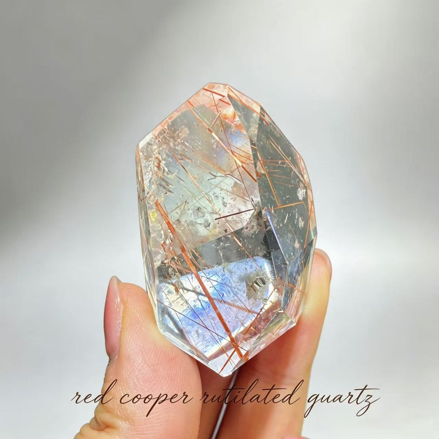 50g AAA Natural GOLDEN Copper Rutile Quartz Freeform Rutilated Quartz Crystal Specimen
