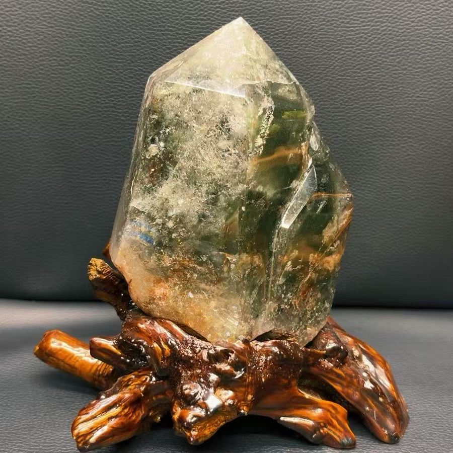 5A 1300G  Green Phantom Irregular Crystal Ornament