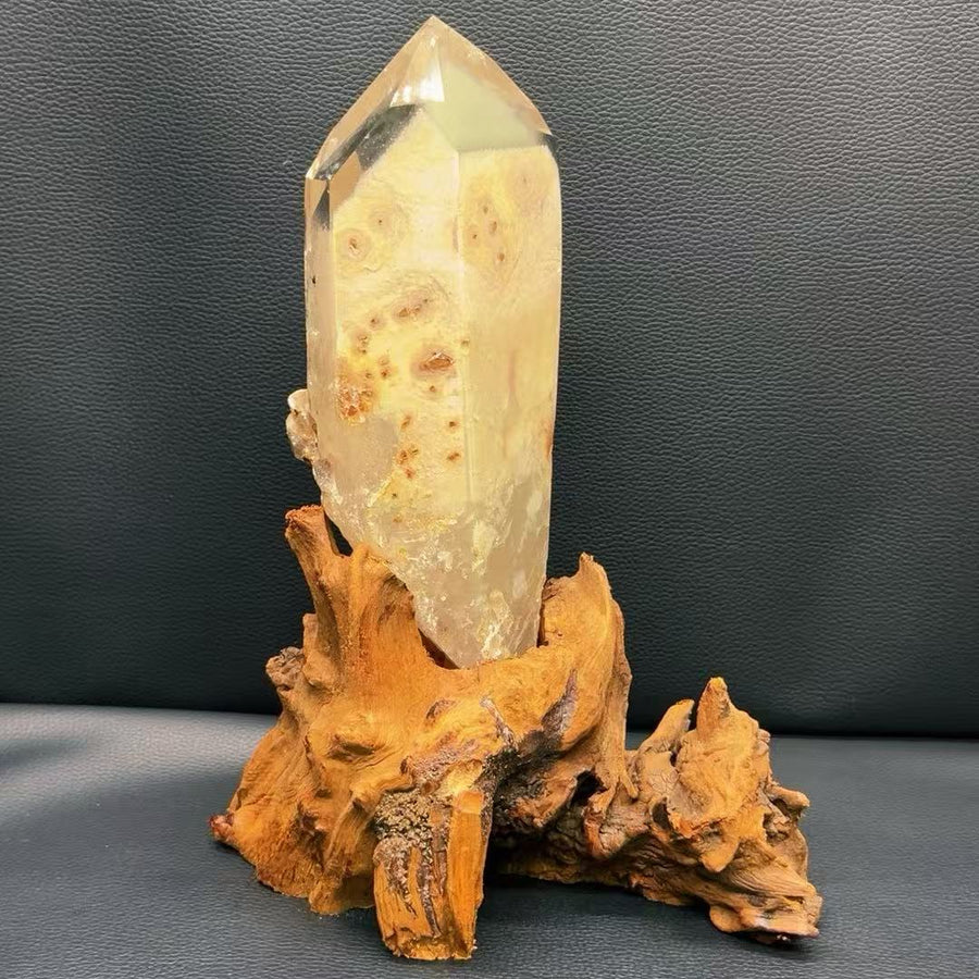 5A 1240G  Green Phantom Hidden Landscape Crystal Pillar