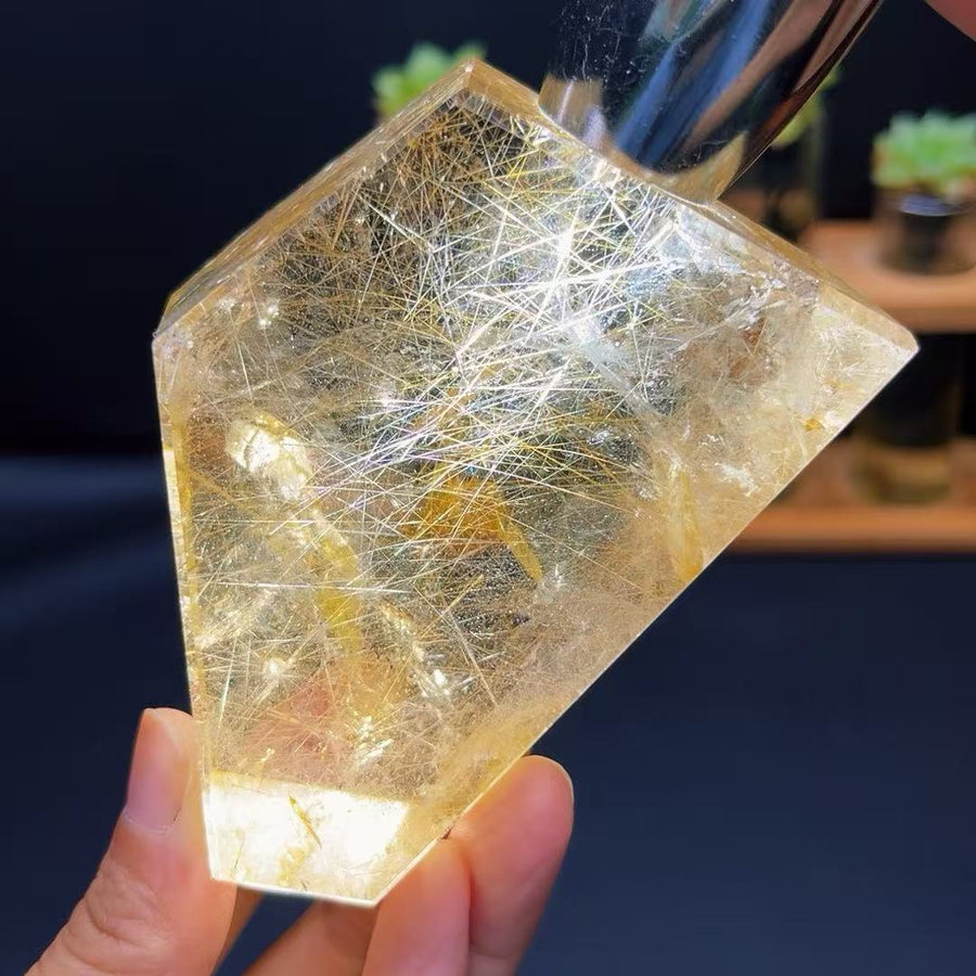5A 590G   Rutilated Quartz Irregular Crystal Ornament
