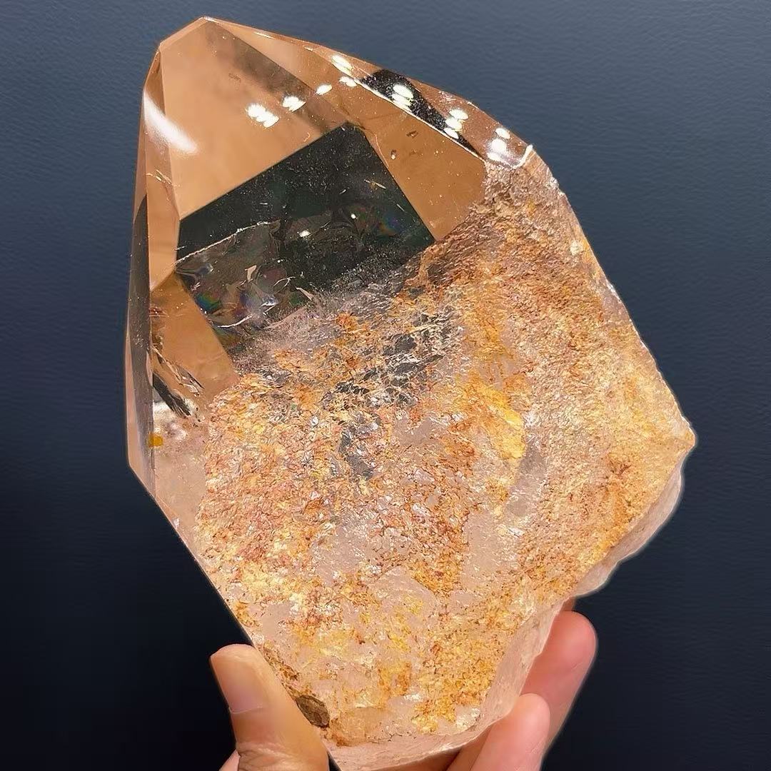 5A 1420G  Iridescent Flash Rainbow Crystal Point Decor