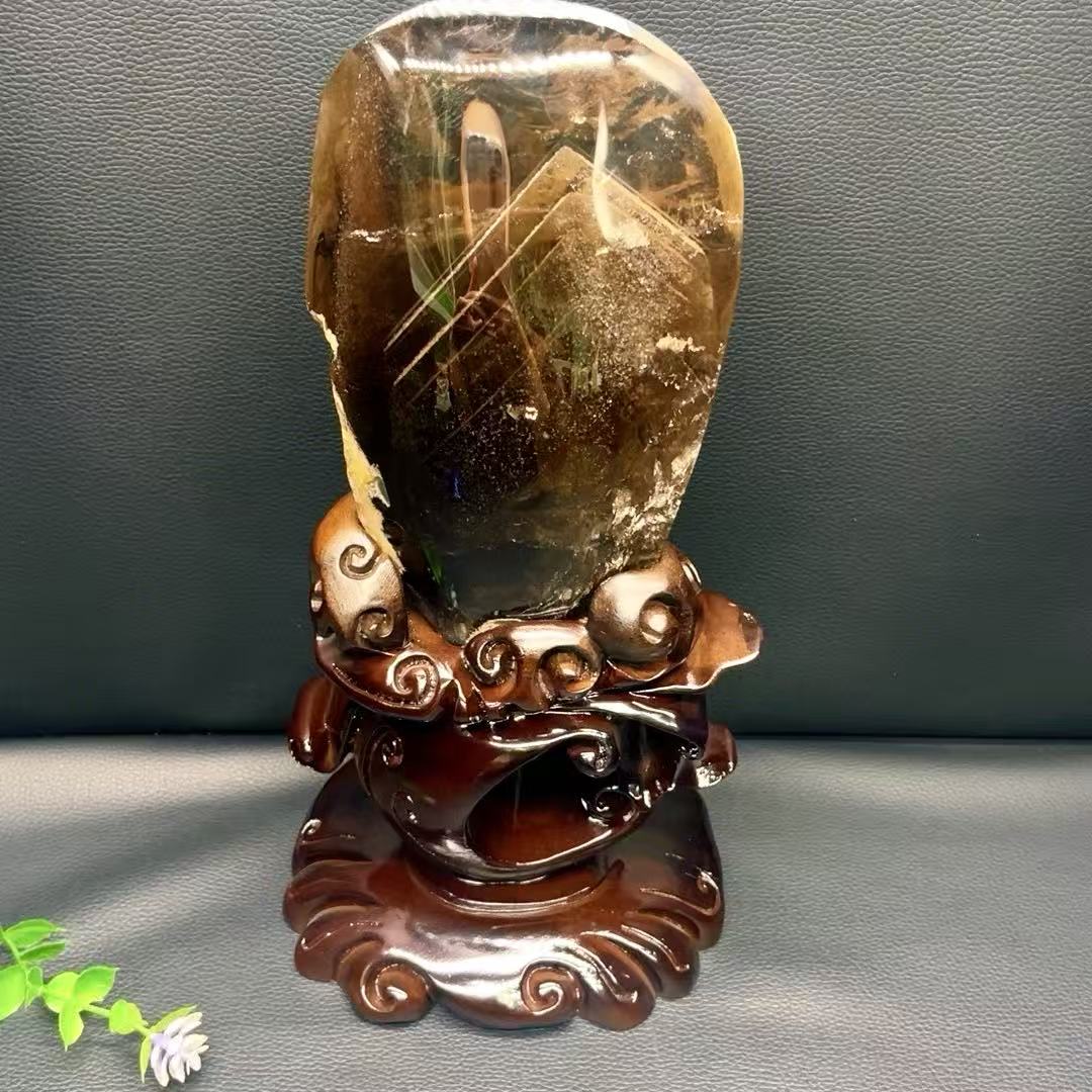 5A 2300G   Smoky Crystal Hidden Mountain Large Ornament
