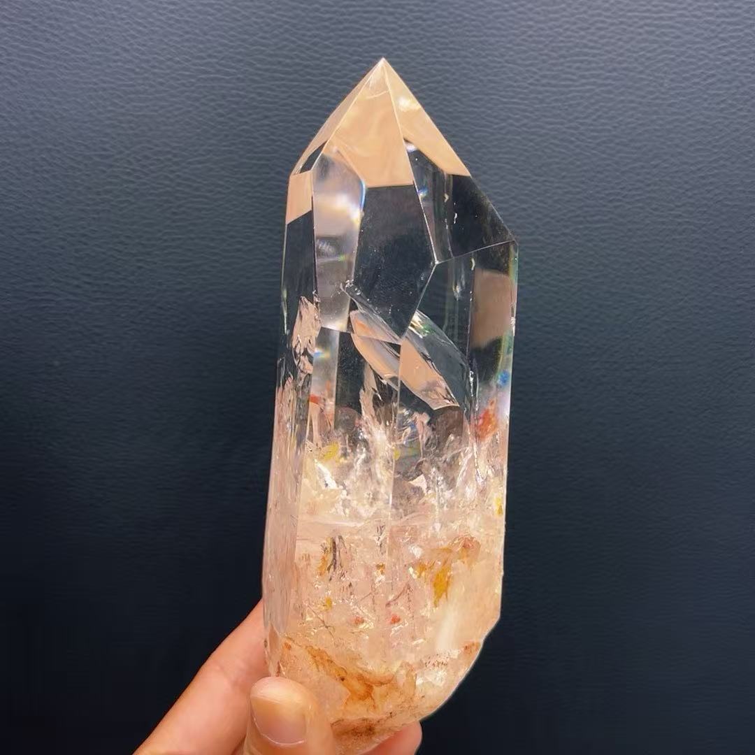 5A1070G   Super Clear Sparkling Rainbow Crystal Pillar Ornament